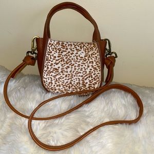 Madewell The Micro Sydney Animal Print Crossbody Bag Calf Hair Purse